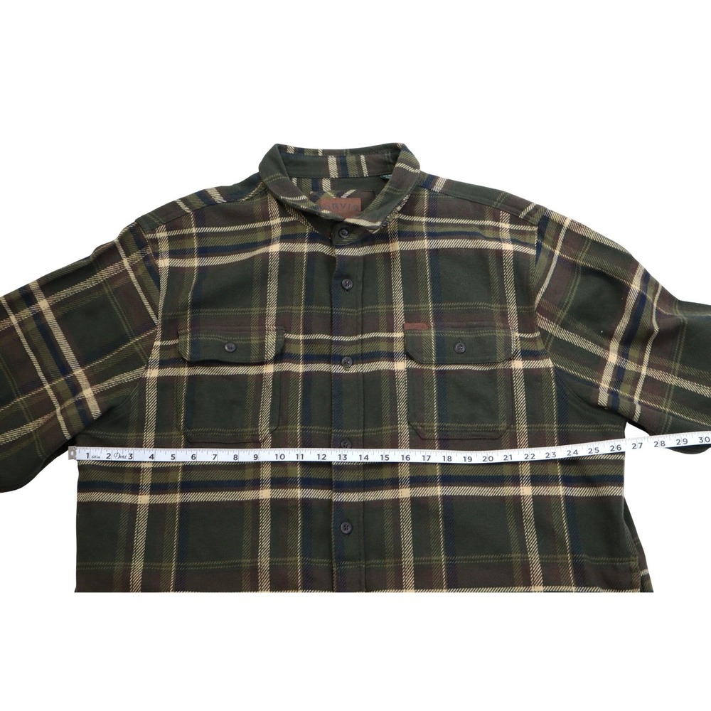 Orvis Shacket Mens XXL Green Plaid Heavyweight Flannel Button Down‎ Shirt Jacket - Picture 5 of 9